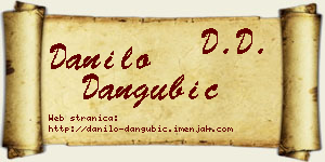 Danilo Dangubić vizit kartica